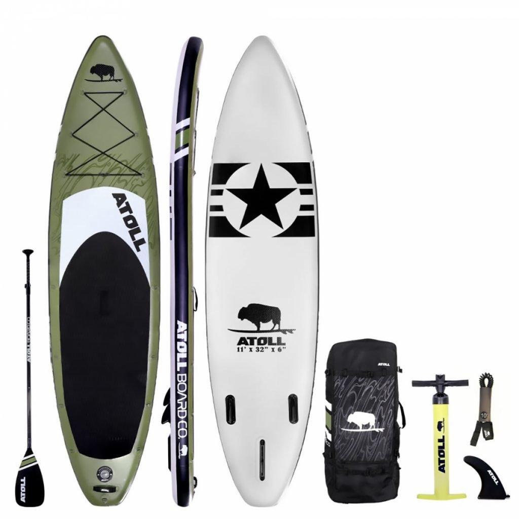 Army Green 11 ft iSUP inflatable stand up paddle board