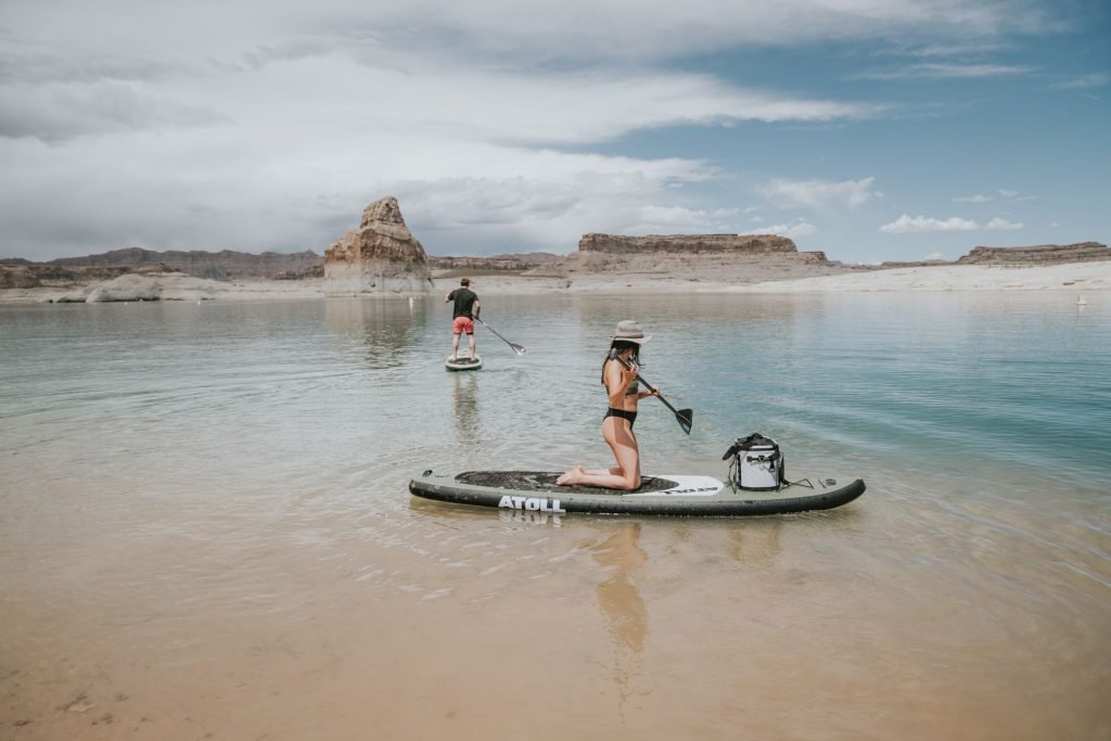 paddling during a windy day