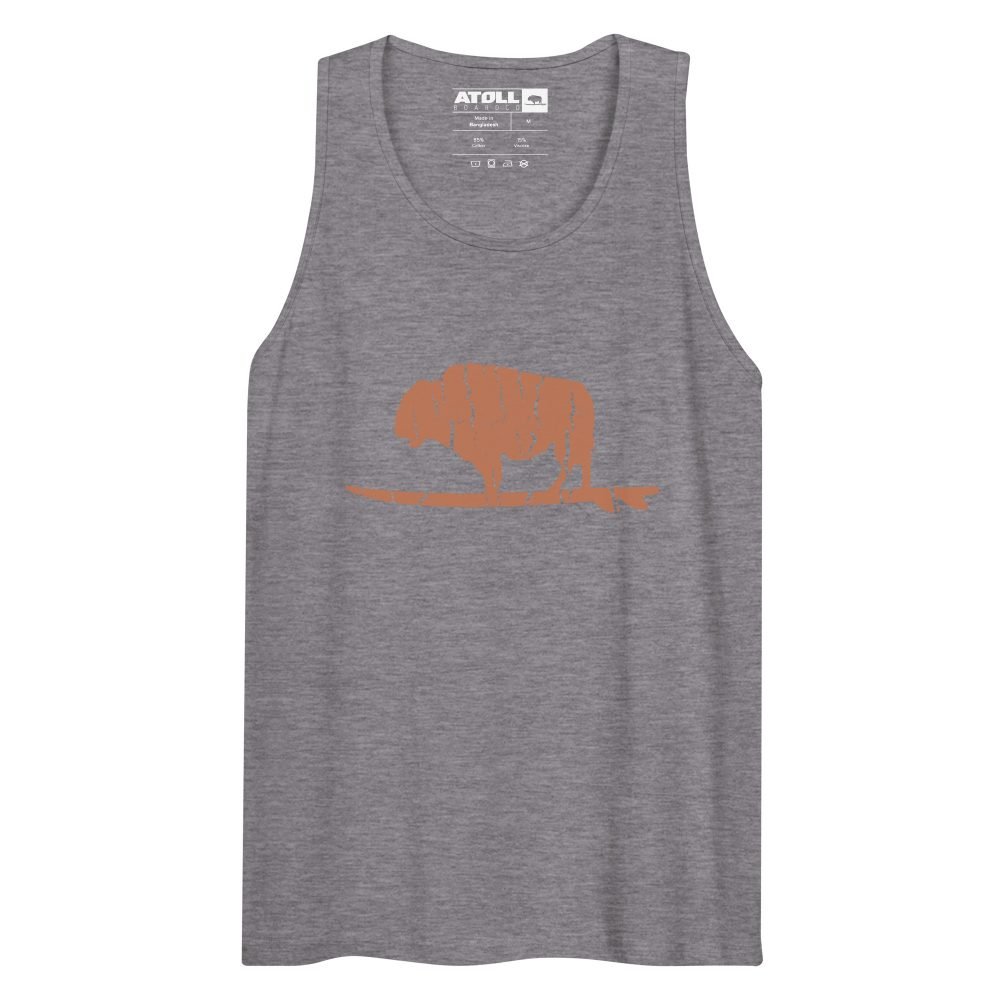 Men’s premium tank top with Atoll Vintage Bison Logo Graphic - Image 6