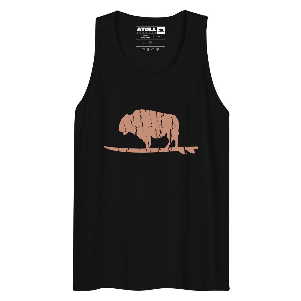 Men’s premium tank top with Atoll Vintage Bison Logo Graphic - Image 2
