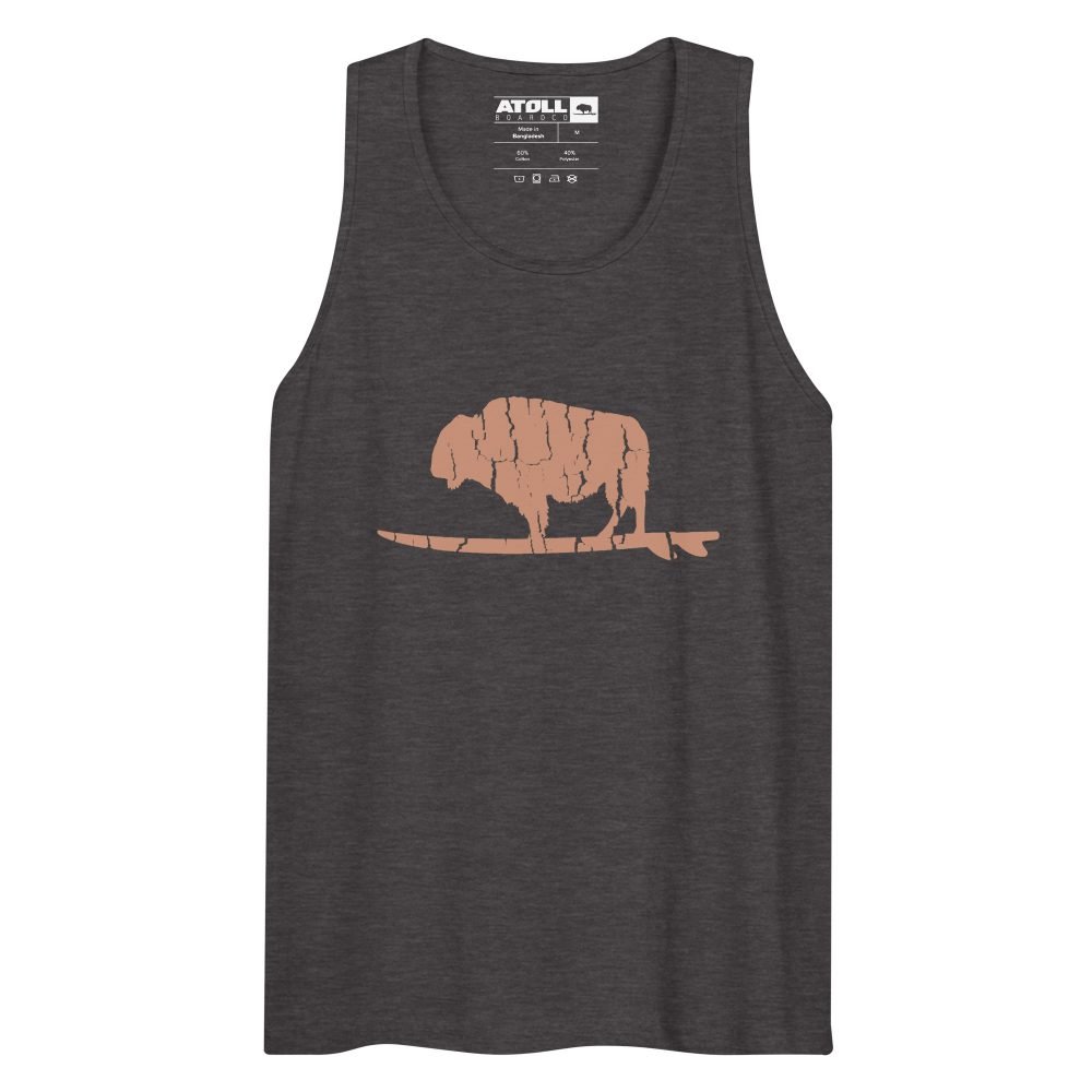 Men’s premium tank top with Atoll Vintage Bison Logo Graphic - Image 3