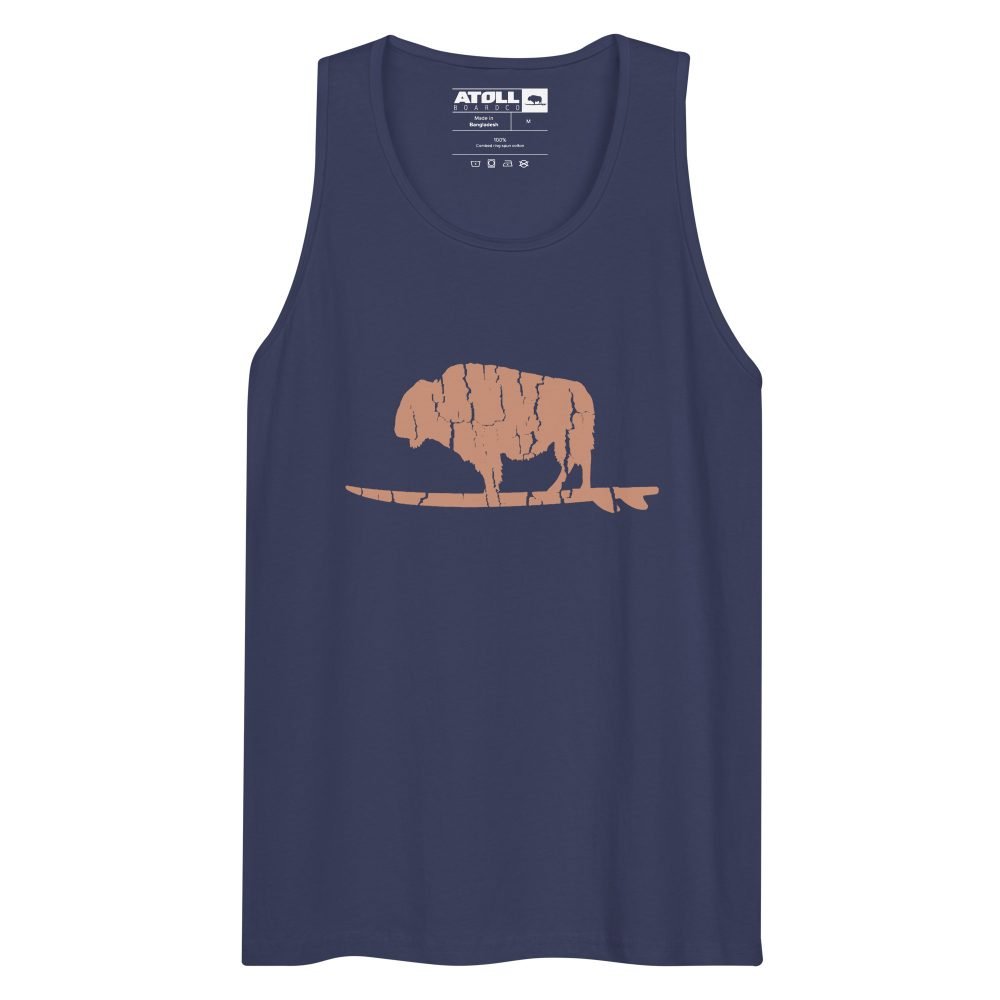 Men’s premium tank top with Atoll Vintage Bison Logo Graphic - Image 4