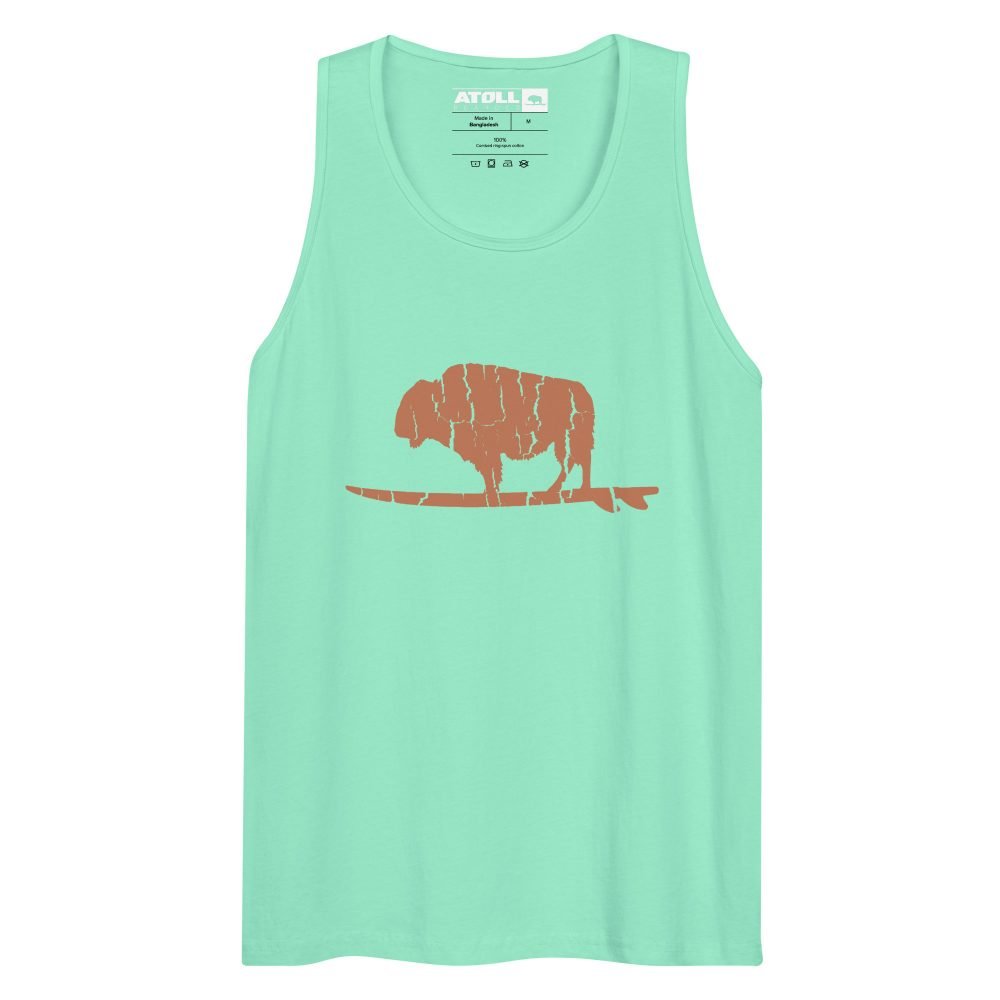 Men’s premium tank top with Atoll Vintage Bison Logo Graphic - Image 8