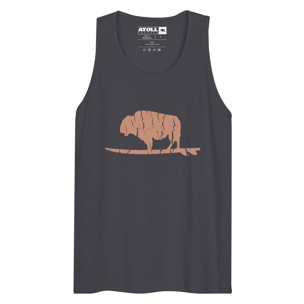 Men’s premium tank top with Atoll Vintage Bison Logo Graphic - Image 5