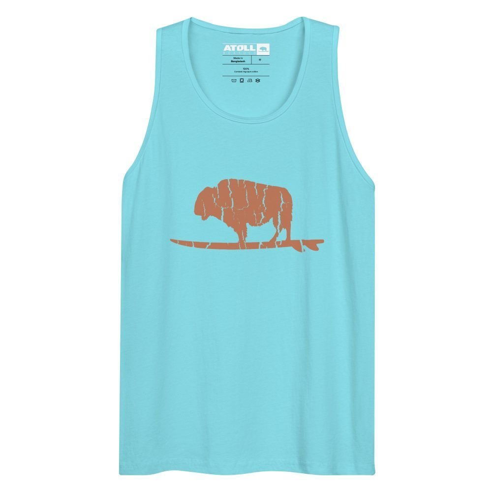 Men’s premium tank top with Atoll Vintage Bison Logo Graphic - Image 7