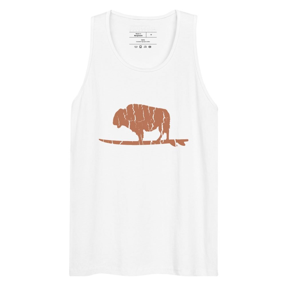 Men’s premium tank top with Atoll Vintage Bison Logo Graphic - Image 9