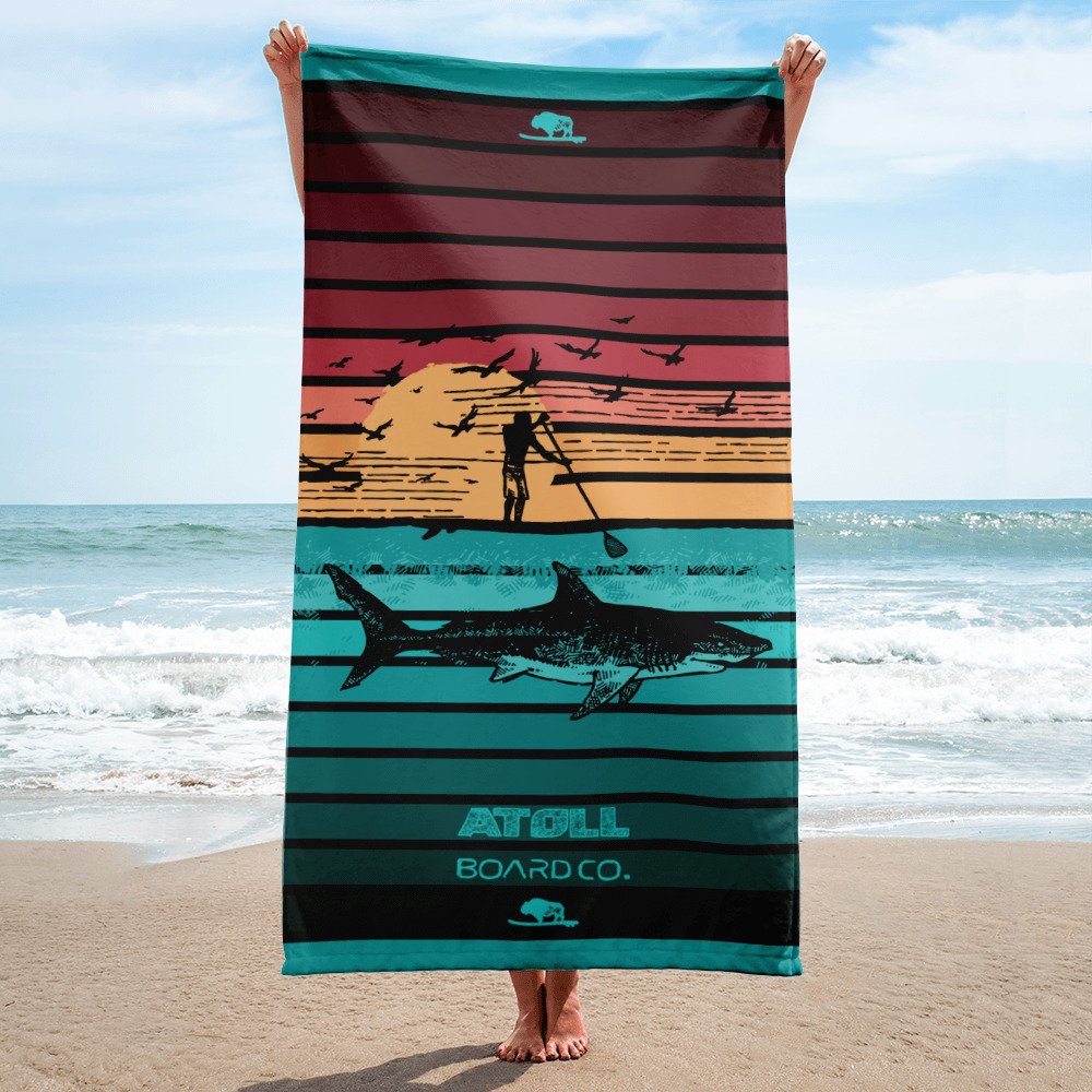 Atoll Paddle Boarder and shark towel