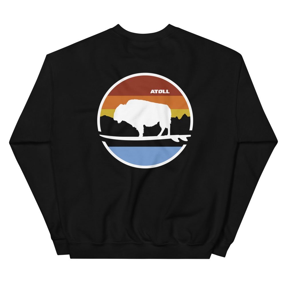 Unisex Crew Neck Sweatshirt with Atoll Landscape Graphic - Image 7
