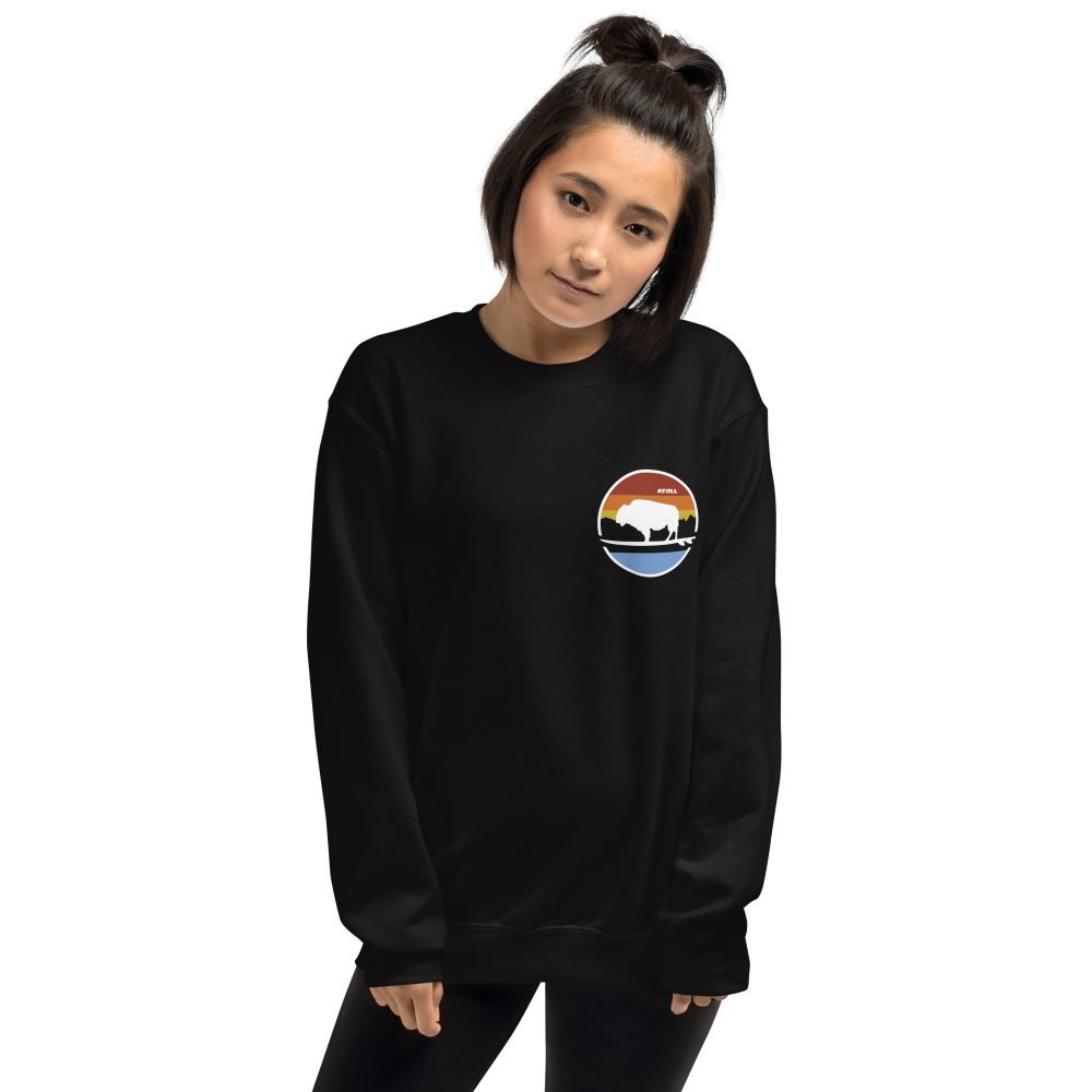 Unisex Crew Neck Sweatshirt with Atoll Landscape Graphic - Image 3