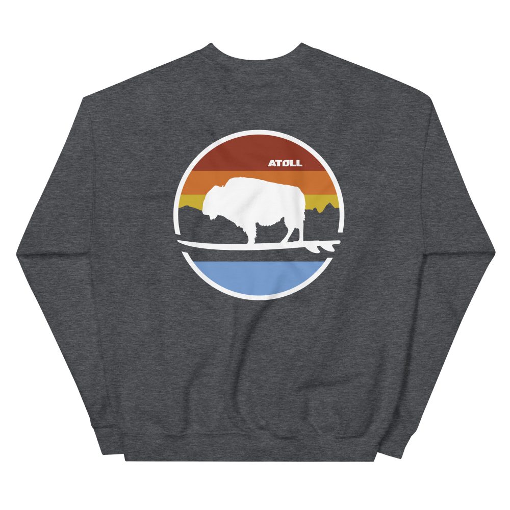 Unisex Crew Neck Sweatshirt with Atoll Landscape Graphic - Image 15