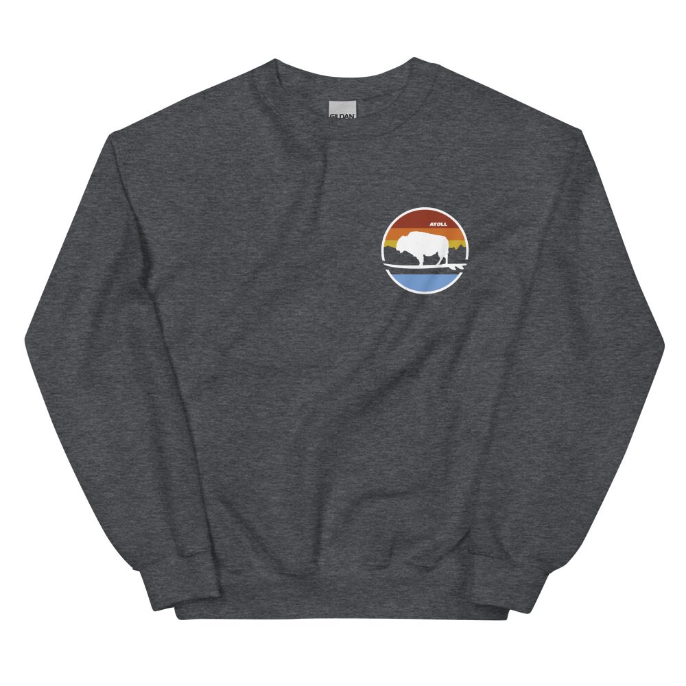 Unisex Crew Neck Sweatshirt with Atoll Landscape Graphic - Image 14