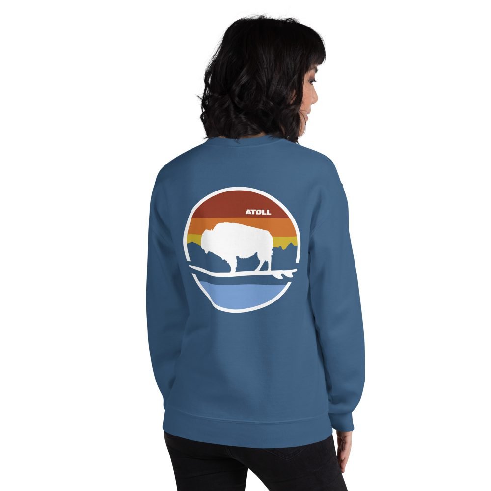 Unisex Crew Neck Sweatshirt with Atoll Landscape Graphic - Image 2