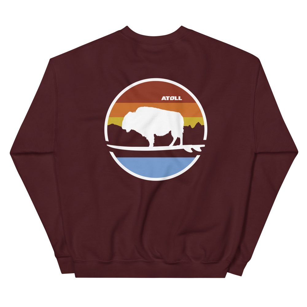 Unisex Crew Neck Sweatshirt with Atoll Landscape Graphic - Image 11