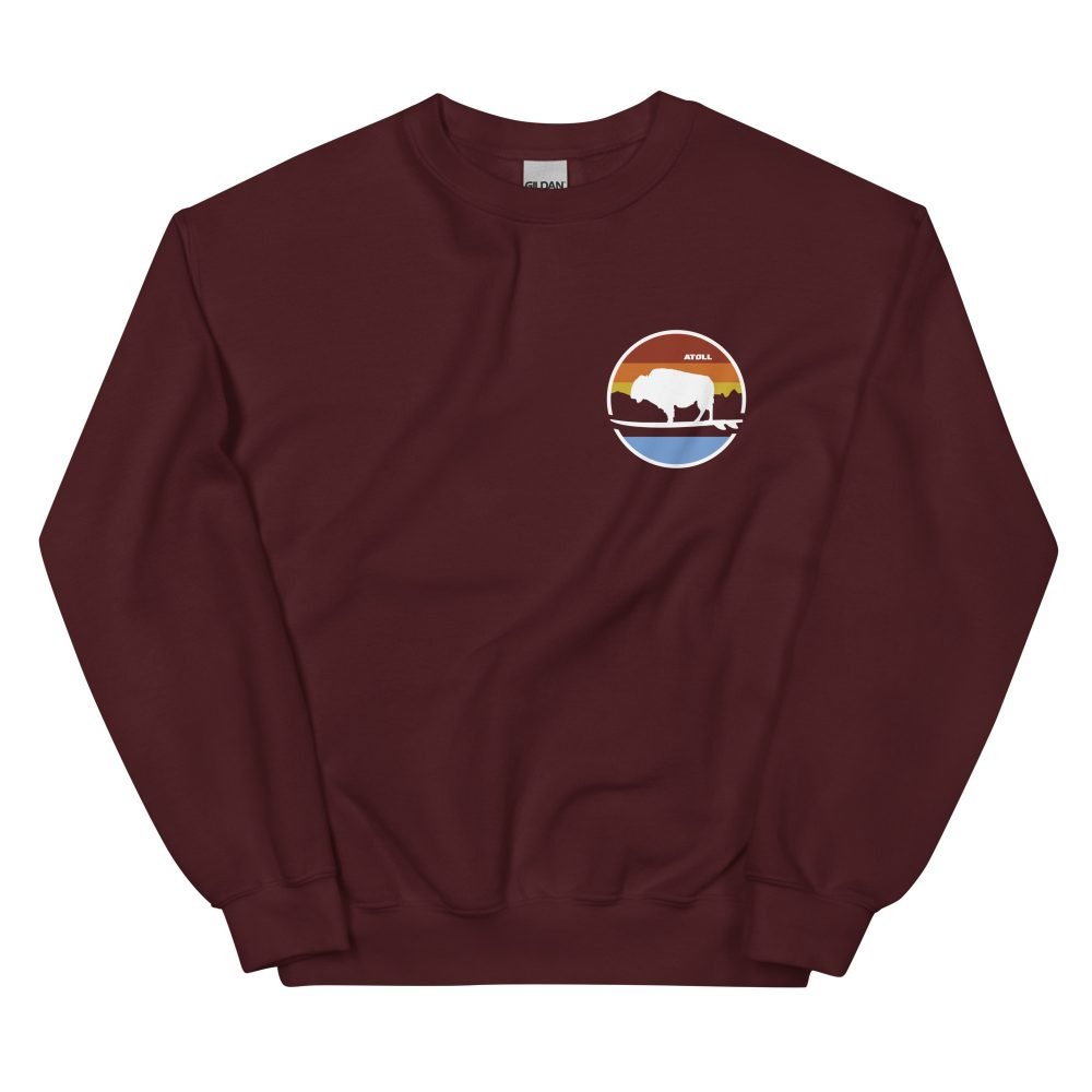 Unisex Crew Neck Sweatshirt with Atoll Landscape Graphic - Image 10