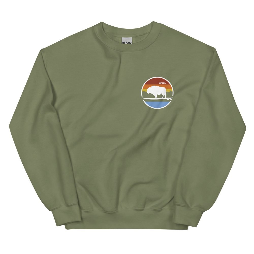 Unisex Crew Neck Sweatshirt with Atoll Landscape Graphic - Image 17