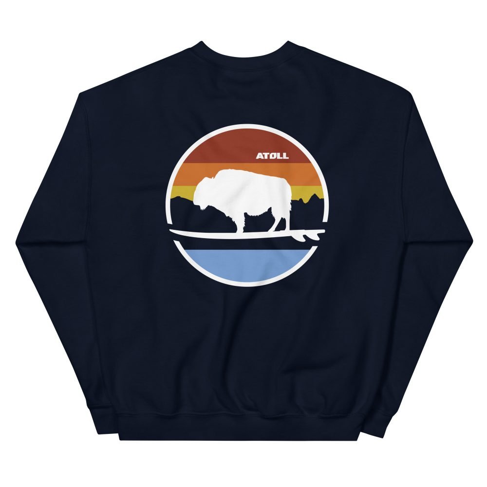 Unisex Crew Neck Sweatshirt with Atoll Landscape Graphic - Image 9