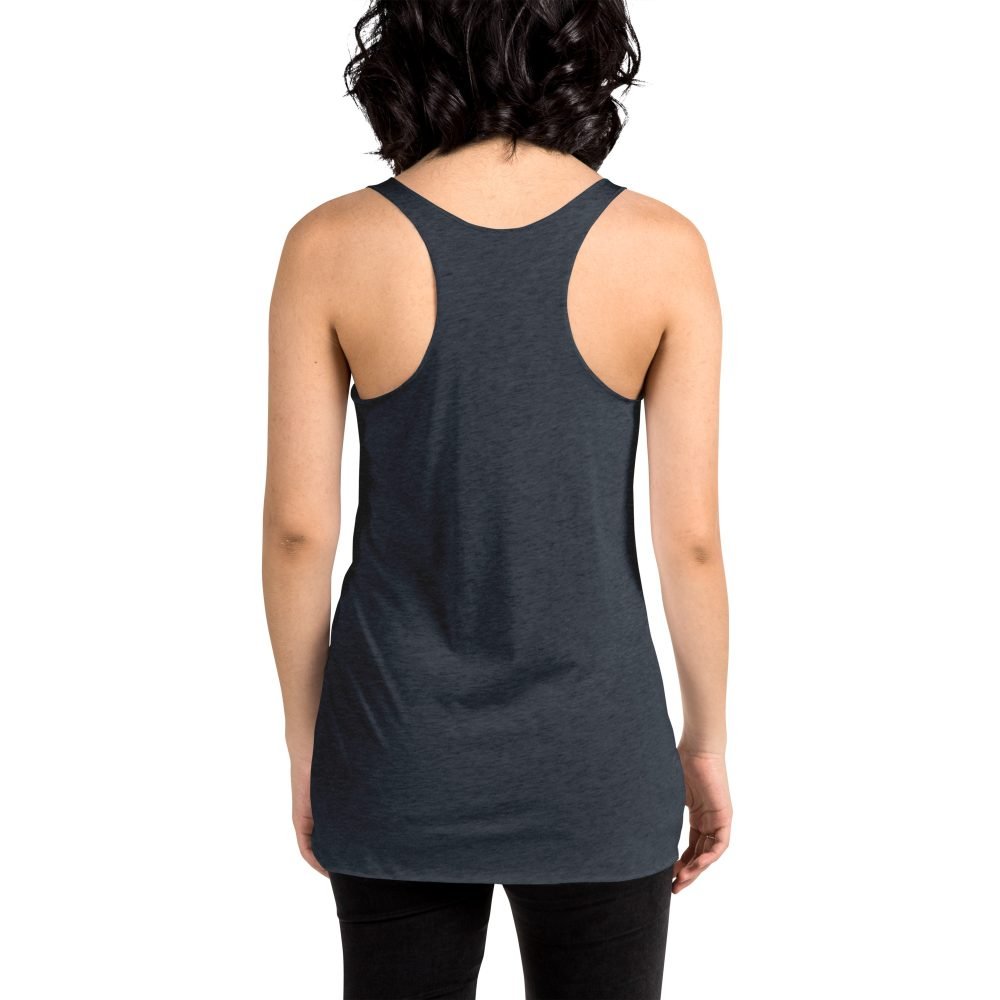 Women's Racerback Tank with Atoll Paddle Board Island Flower Graphic - Image 5